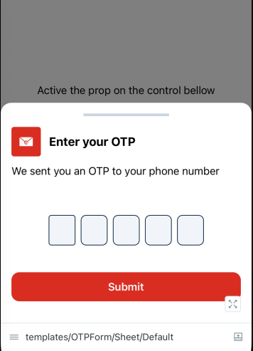 OTPFormSheet Result Example