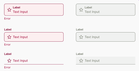 TextInput Disabled and Error States