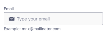 TextInputWithIcons Example